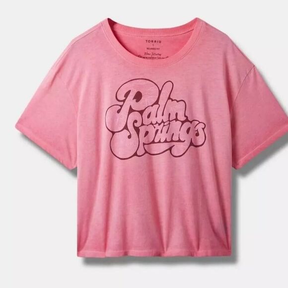 Torrid 1 Palm Springs Pink Wash Crop Top New - Picture 1 of 3